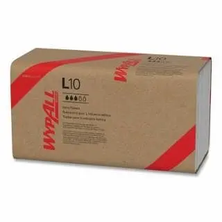 Kimberly-Clark Regular Wypall L10 Sani-Prep Dairy Towels, Banded, 1-Ply, 10.5 x 9 3/10, 12 Packages Per Case, 1770