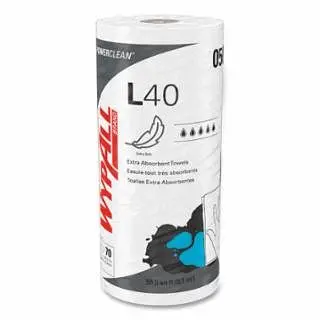 Kimberly-Clark Reliable L40 Towel, White, 11 W x 10.4 L, Roll, 1 Ply, 70 Sheets Per Roll, 24 Rolls Per Case, 5027