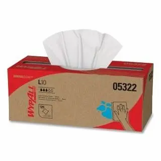Kimberly-Clark Wypall General Clean L10 Light Cleaning Towel, Off-White, 10-1/2 W x 12 L, Pop-Up Box, 1-Ply, 125 Sheets pe...