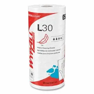 Kimberly-Clark Wypall* L30 Wipers, Cream, 10.4 W x 11 L, 70 Sheets Per Roll, 24 Rolls Per Case, 05843