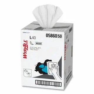 Kimberly-Clark Wypall L40 Professional Towel, White, 19.5 W x 42 L, 5860