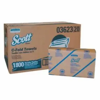 Scott C-Fold Paper Towel, White, 10.125 W x 13.15 L, 200 Sheets/Pk, 9 Ea/Ct, Quantity: 9 pieces, KCC03623
