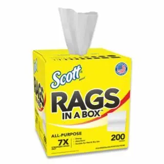 Scott Rags Box Heavy Duty Disposable Towel, 9.75 W, 12.35 L, White, Quantity: 8 Boxes, 75260