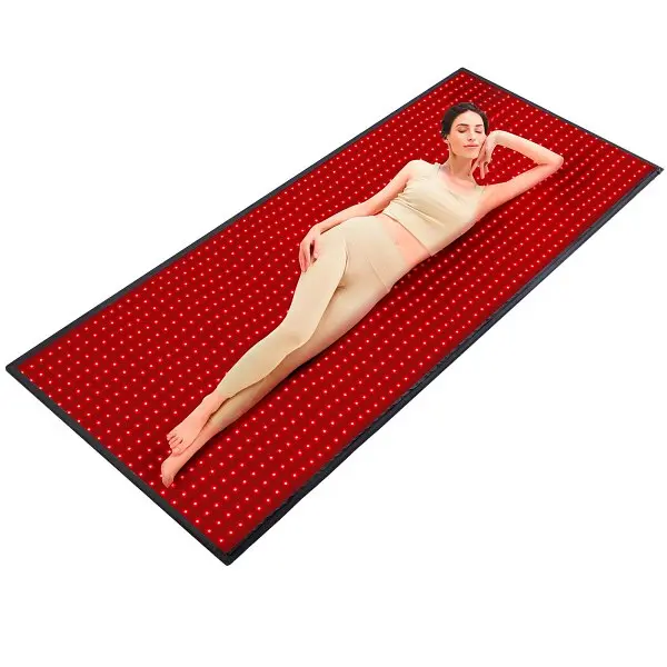 VEVOR Heavy Red Light Therapy Mat Full Body, 1280PCS 3-Chip LED Light Therapy Pad & Regulationler, 10/40Hz Pulse, 10-9...
