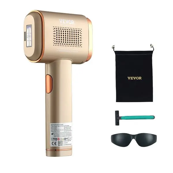VEVOR IPL Hair Removal, Permanent Hair Removal Sapphire Ice Cooling System, Pulse Energy 19J, IPLJGTMQBDLBMGVGMV1