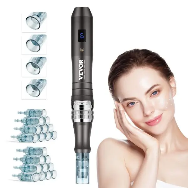 VEVOR Non-Toxic Professional Microneedling Fine Point Pen 6-Speed Electric Beauty Pen 20 Needles, NMWZKZKZKZKZ2A88DV5