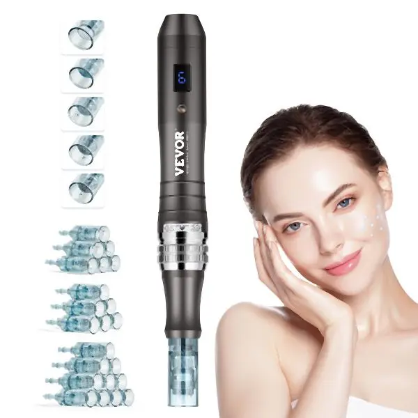 VEVOR Professional Microneedling Gel Pen 6-Speed Electric Beauty Pen 22 Needles, NMWZKZKZKZKZKTJH3V5