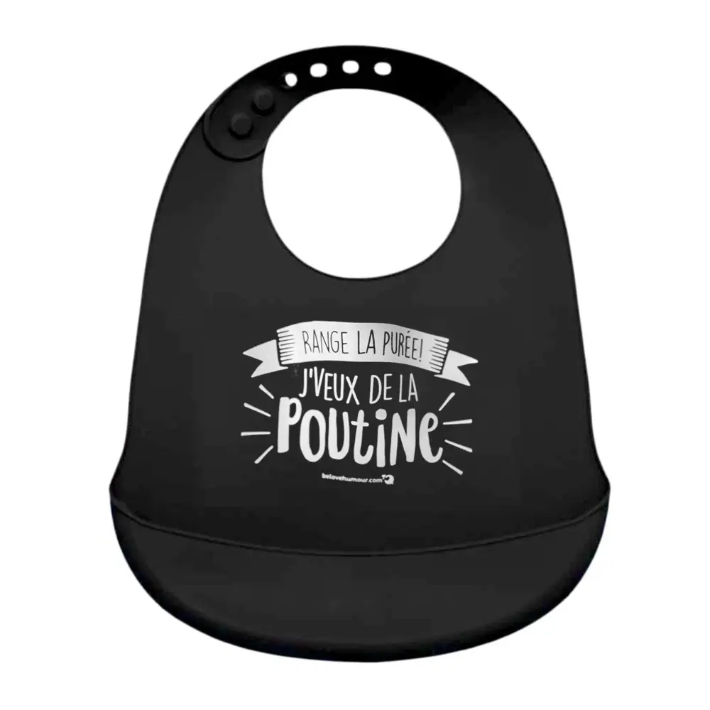 Bib Silicone Charcoal Poutine