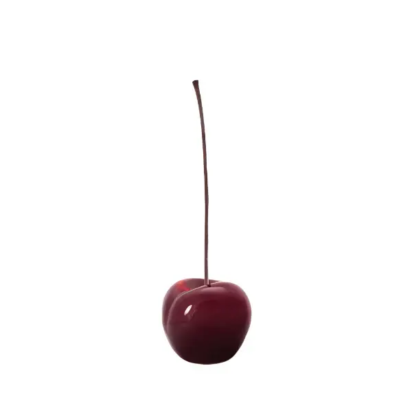 Cherry Ornament 12x10cm - Glazed Bordeaux
