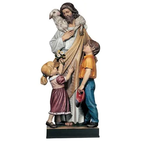 Fine Shepherd Children Statue