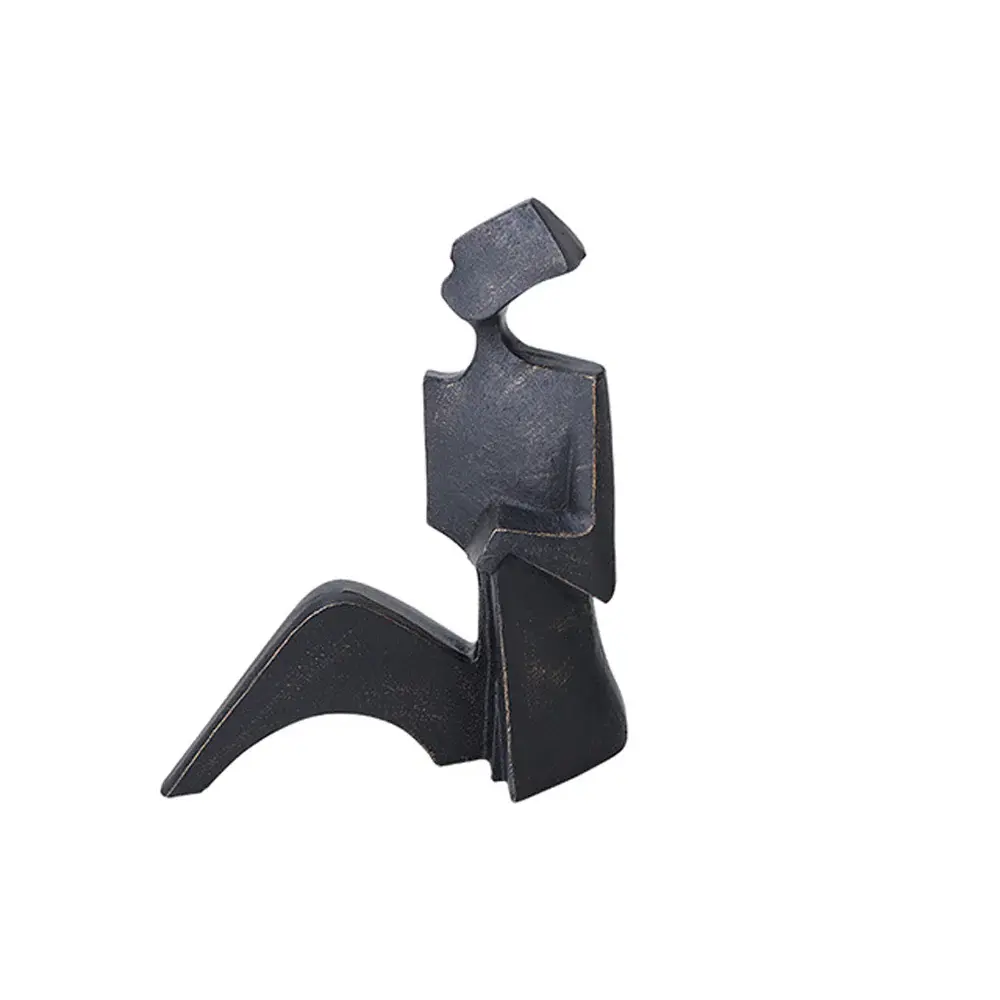 Isla Sitting Lady Figurine Sculpture - Midnight