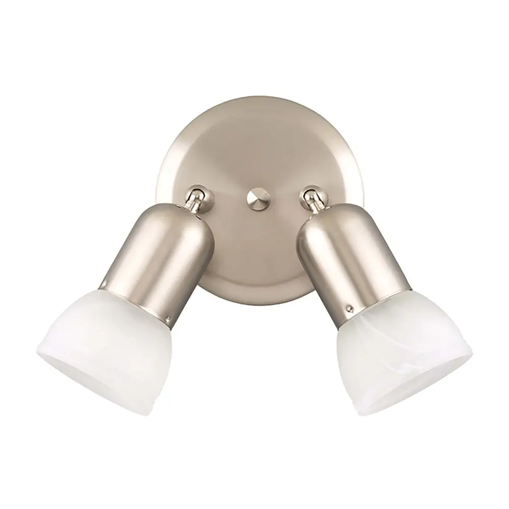 Jasper 2-Head Plate Attach Light Fixture, Brushed Pewter