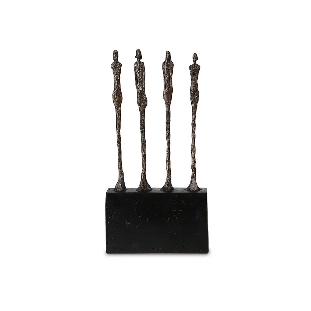 Unity Four Men Sculpture - Jet-black
