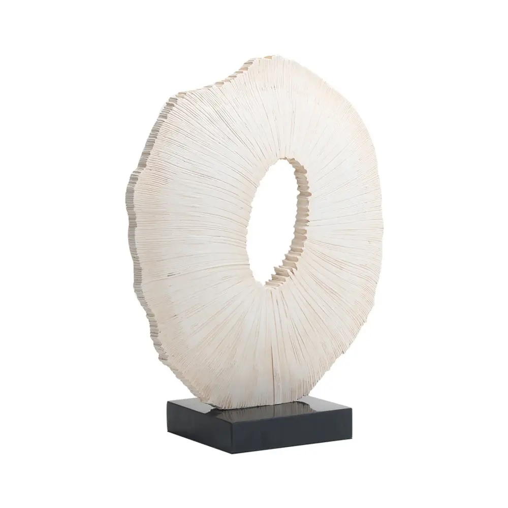 Worn Time Marble Sculpture - Buff & Black