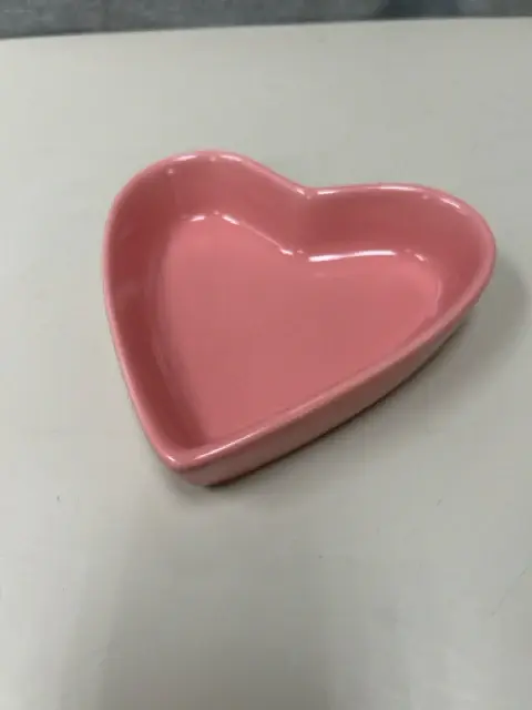 Festive Glow SALMON CERAMIC HEART DISH