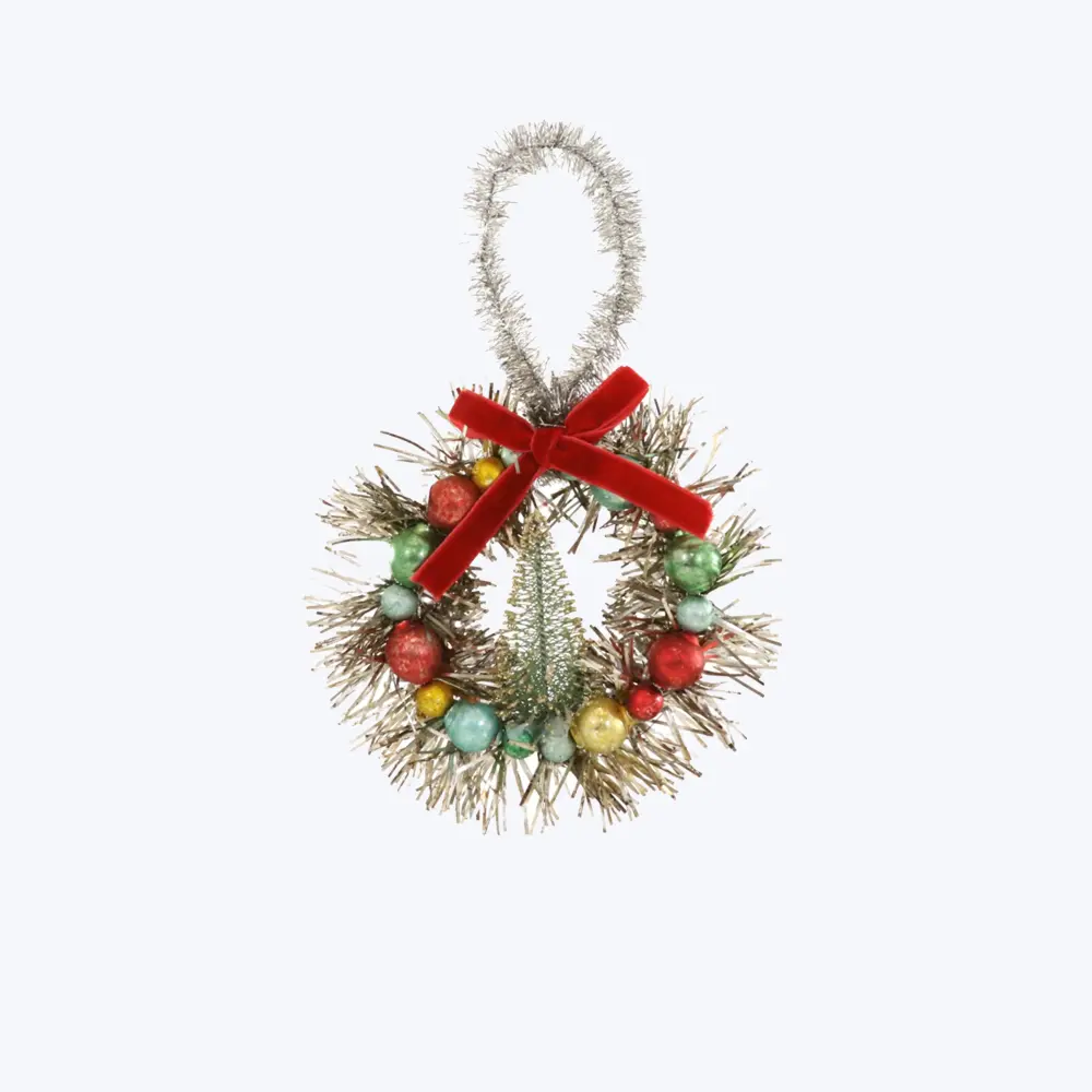 Red Old-school Wreath Ornament