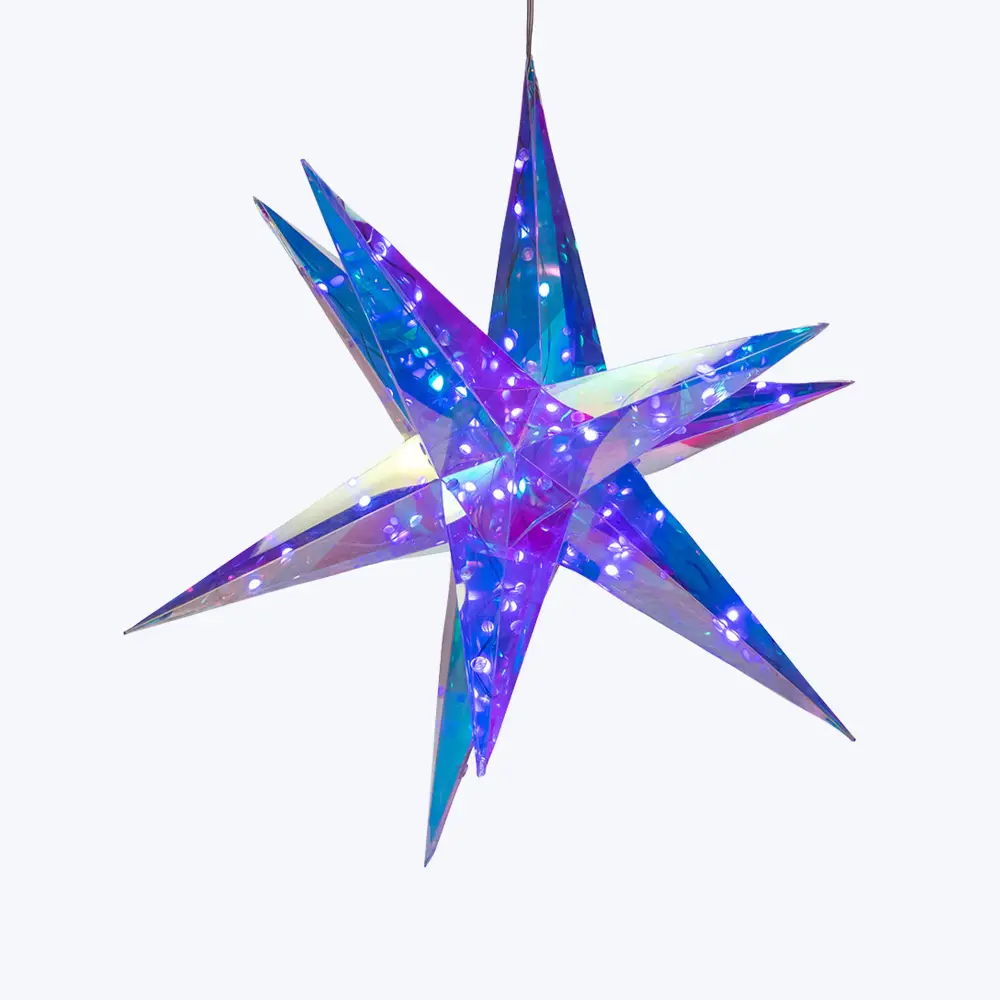 19.25" Lighted Iridescence Holographic Starburst + Remote
