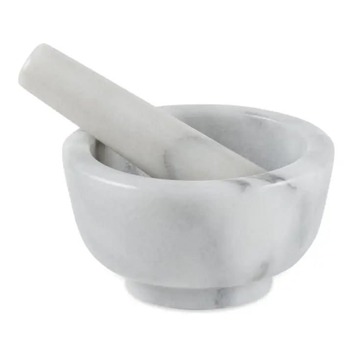 MARBLE MORTAR & PESTLE - CHALK