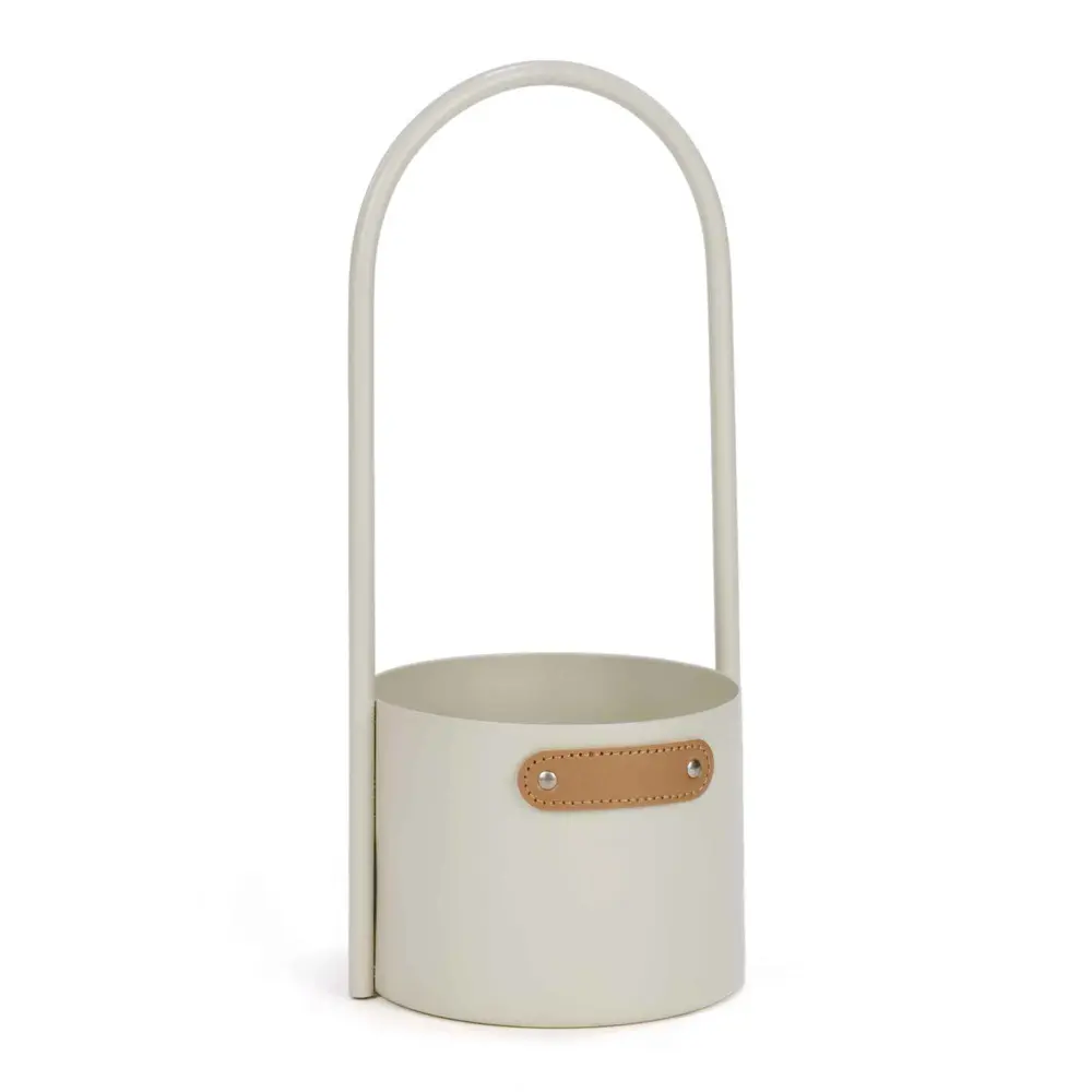 Beige Metal Pot Handle, 5" x 5" x 12"