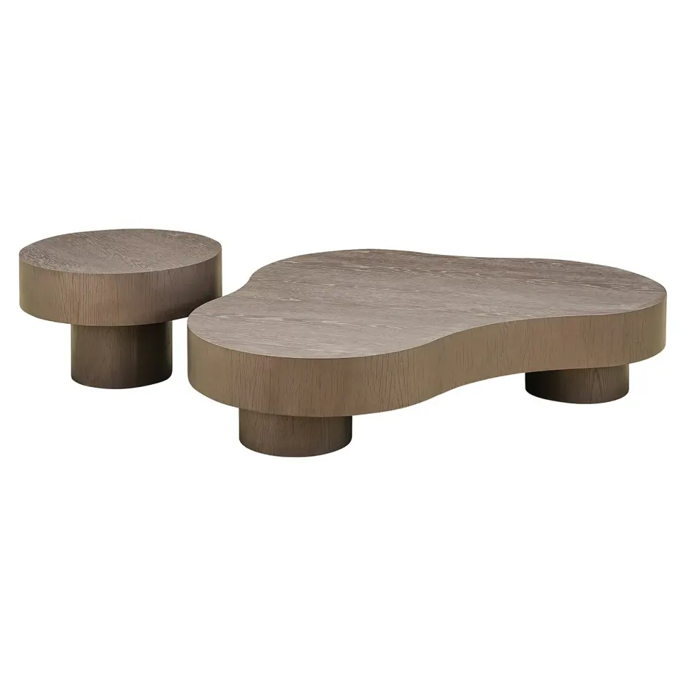 Bogor Set 2 Oval Coffee Tables - Warm finish