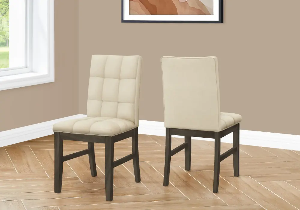Dining Chair, Upholstered, Dining Room, Transitional adjust 2) - Cream