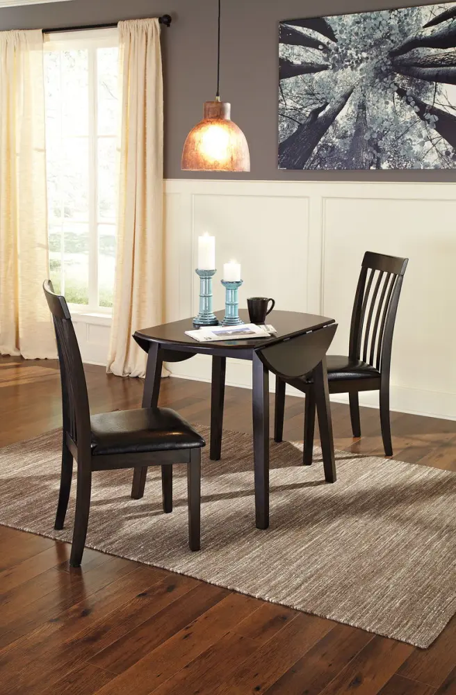Hammis - Round Dining Drop Leaf Table Adjust