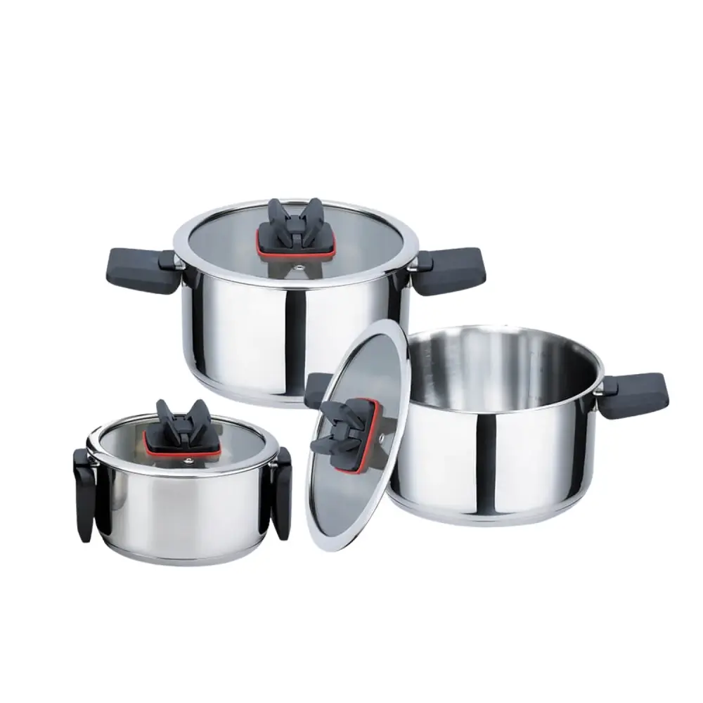 Maestro pot set, 6 pieces, stainless steel, folding processes, MR-3531-6