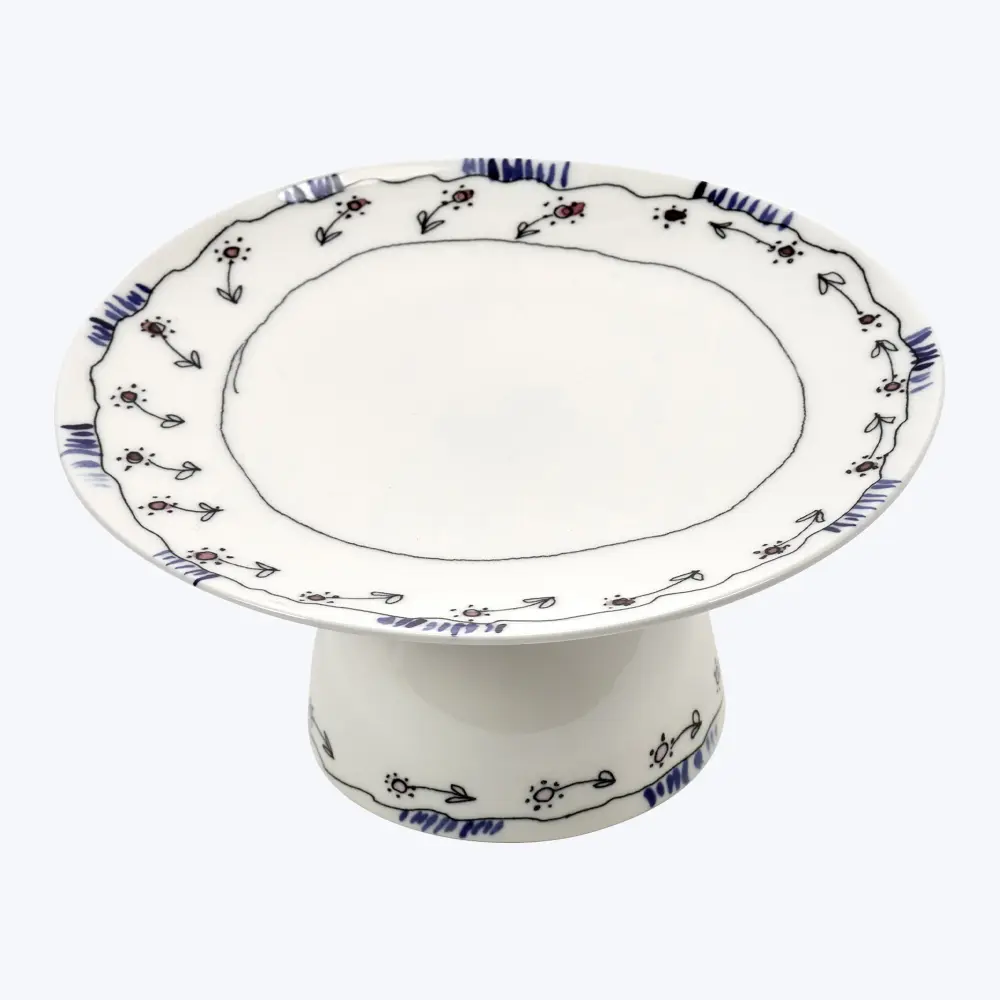 Midnight Flowers Compact Cake Stand