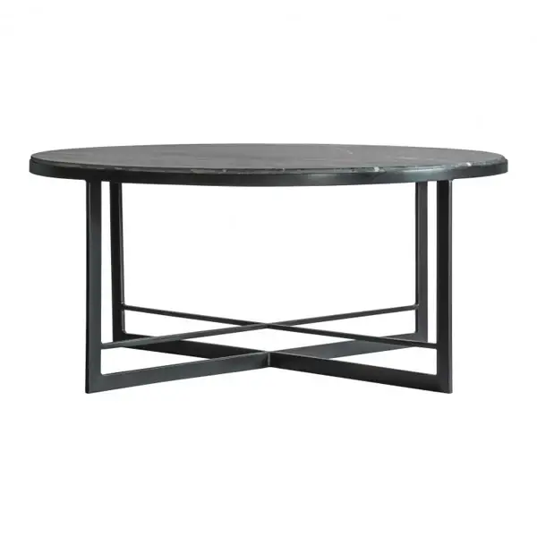 Necton Marble Round Coffee Table - Ebony