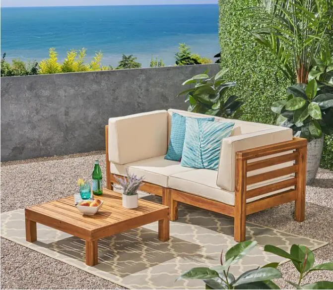Oana - 3 Piece Love Seat Place Coffee Table