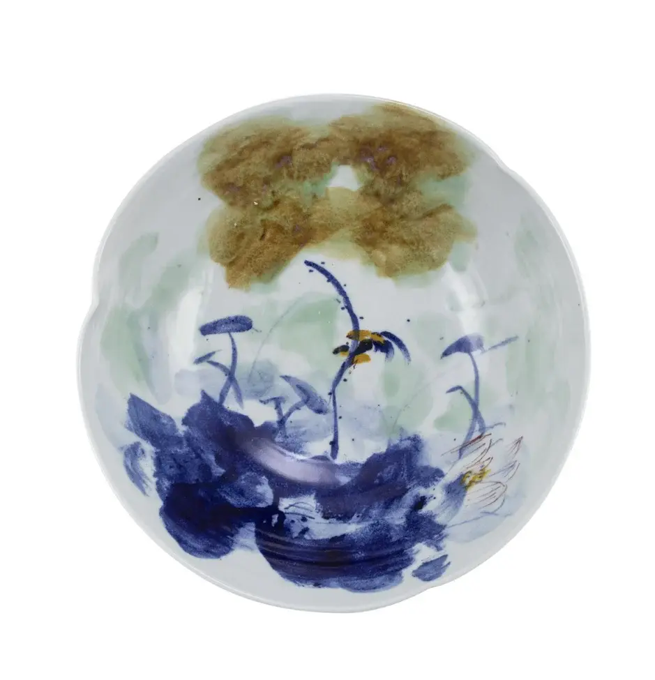 Swirl Bowl Navy Water Village