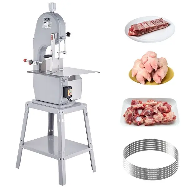 VEVOR Commercial Electric Meat Bandsaw, 1500W Stainless Steel Vertical Bone Sawing Machine, LSJGJ1500W420HDRYV1