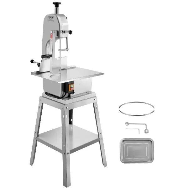 VEVOR Extra-Strong 850W Commercial Electric Meat Bandsaw Bone Sawing Machine, Die-cast Aluminum, Stainless Steel, LDSJRJ85...