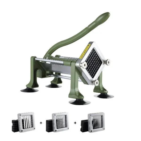 VEVOR French Fry Cutter Stainless Spring Steel Potato Vegetable Slicer Chopper 3 Blades, Hunter Green, SYWSQSTJYJ12FI5HIV0