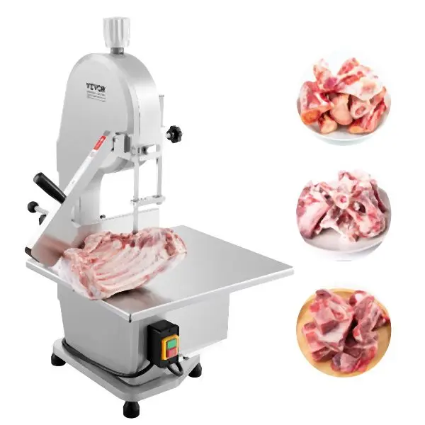 VEVOR Original 1800W Commercial Electric Meat Bandsaw Stainless Steel Bone Hand Sawing Machine, TMSJGJ2200WLQU3B4V1