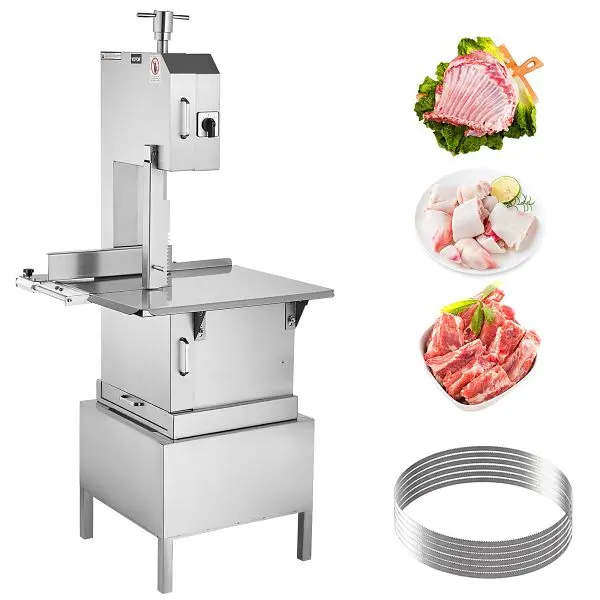 VEVOR Simple Commercial Electric Meat Bandsaw, 2200W Stainless Steel Vertical Bone Sawing Machine, LSJGJ2200W422NFBCV1