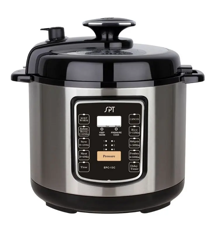 Sunpentown 6.5 Qt. Electric Stainless Steel Pressure Cooker Quick Release, EPC-13C