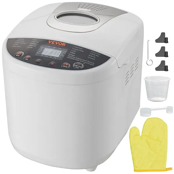 VEVOR Bread Maker, 19--1 2LB Dough Machine, Nonstick Ceramic Pan Automatic Breadcreater Gluten Free Setting, MBJSL2LB700WO...