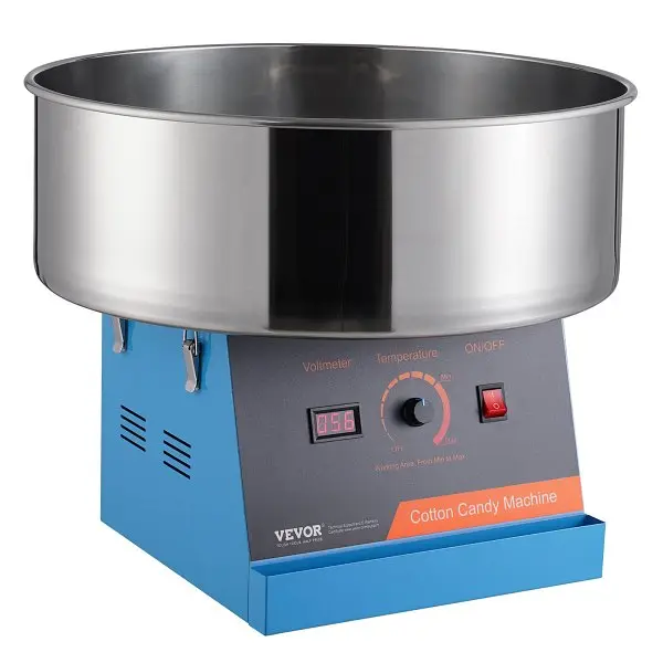 VEVOR Electric 1000W Commercial Cotton Candy Machine, Stainless Steel Bowl, & Sugar Scoop, Blue, TSMHTJLSWGXMBTCVMV1