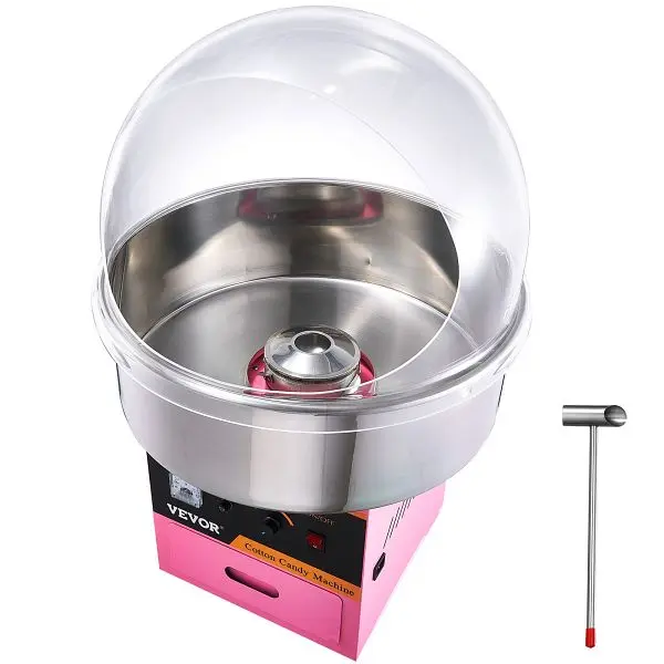VEVOR Mini Electric Cotton Candy Machine Stainless Steel Bowl, Sugar Scoop & Cover, ZHSKU00000000000015