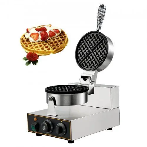 VEVOR Reliable Round Waffle Maker Machine Muffin Maker Commercial Nonstick Electric Tool Steel 110V, HFBJDTYXHFLHT-101V1