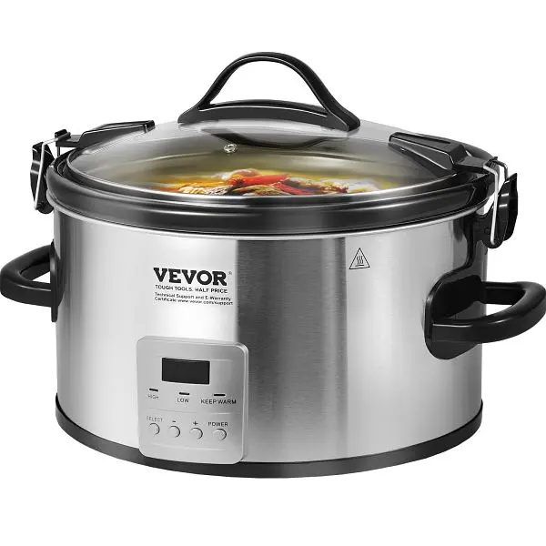 VEVOR Slow Cooker, 8QT 320W Electric Slow Cooker Pot 3-Level Heat Settings Digital Slow Cookers 20 Hours Max Timer, DGMDGT...