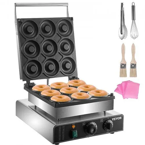 VEVOR Weather-Resistant Electric Donut Maker, 9 Holes Commercial Donut Machine, 2000W Electric Doughnut Machine, TTQJGMC91...