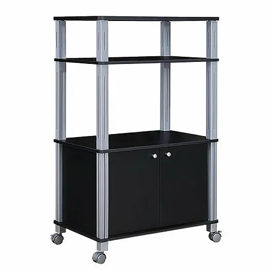 Costway Microwave Rack Stand Rolling Storage Cart, Midnight Black, HW60180BK