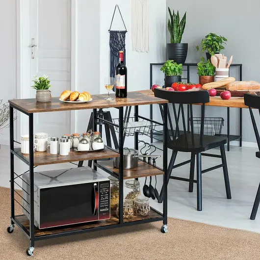 Costway Rolling Industrial Kitchen Baker’s Storage Shelf, HW64006