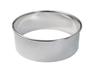 Gobel Stainless Carbon Steel box set 8 pieces plain round cutter rolled edges, Ø30 to 100 mm height 40 mm, 880101