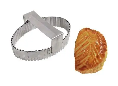 Gobel Stainless High-Carbon Steel pastry cutter handle, plain round, apple turnover, 170 x 120 x 6 mm, 845170