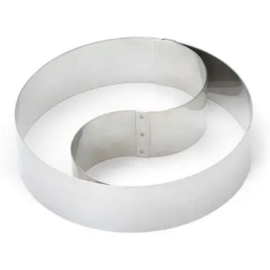 Gobel Stainless Steel duo mousse ring withremovable divider, Thickness 10/10th, Ø180 mm height 45 mm, 890650