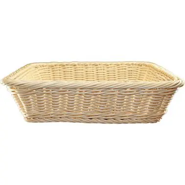 International Lightweight Tableware Buffet Polymer Cream Square Rattan Binquireet 13-1/4", Cream, RB-214 Internationa...