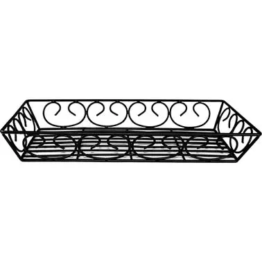International Tableware Buffet Wrought Iron Black Rectangular Wire Binquireet 14", Black, WB-215